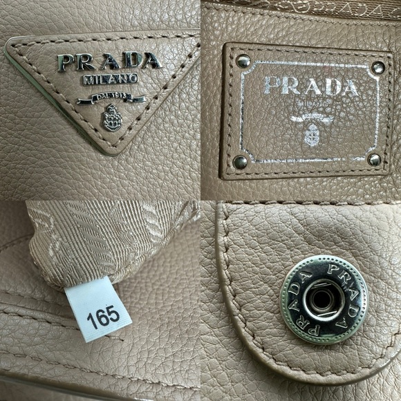 💯Authentic Prada Beige Leather Two-way  Bag🍀 - Picture 14 of 16